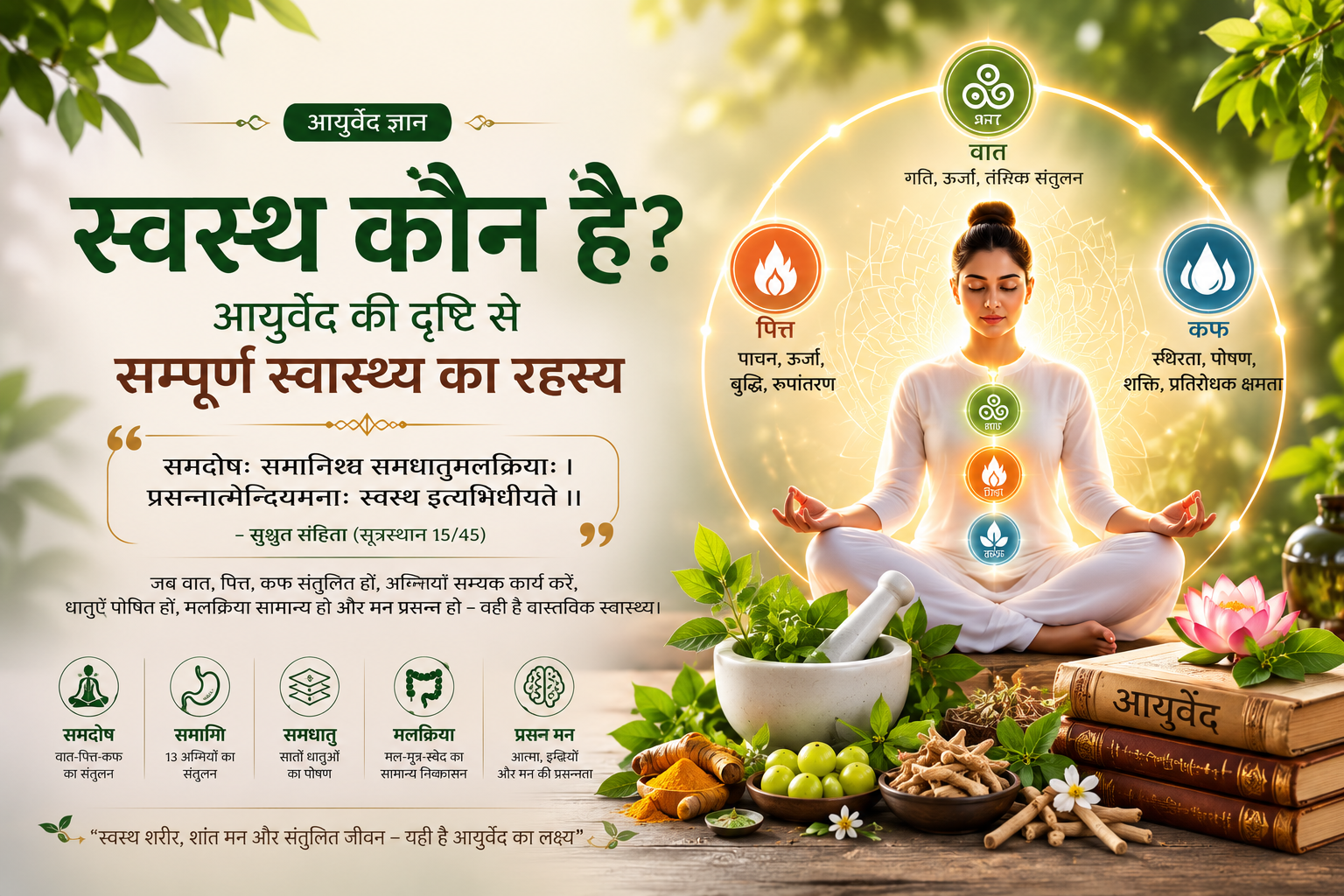 स्वस्थ कौन है? – आयुर्वेद की दृष्टि से सम्पूर्ण स्वास्थ्य का रहस्य